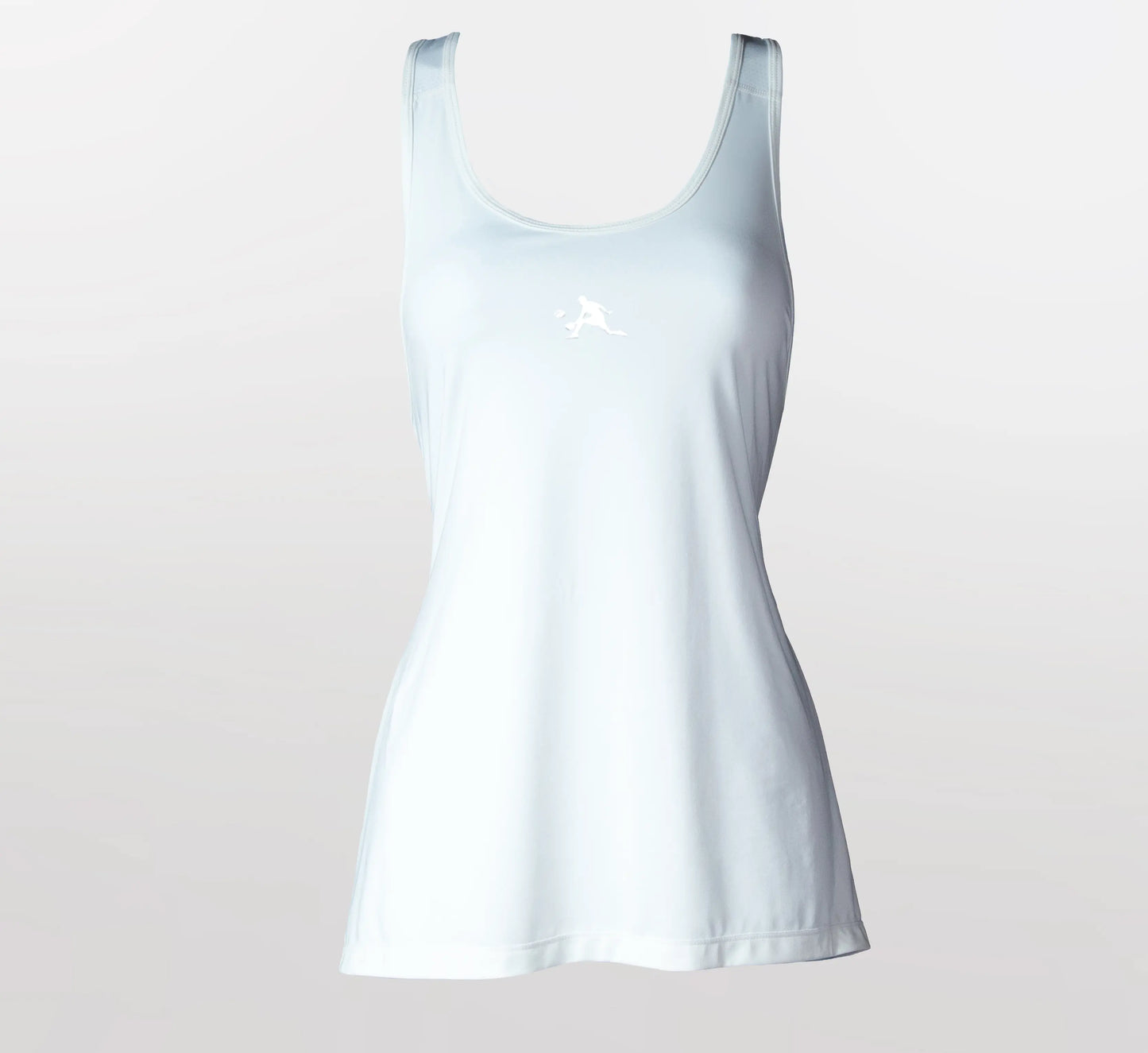 White tank top on a light gray background Blanc