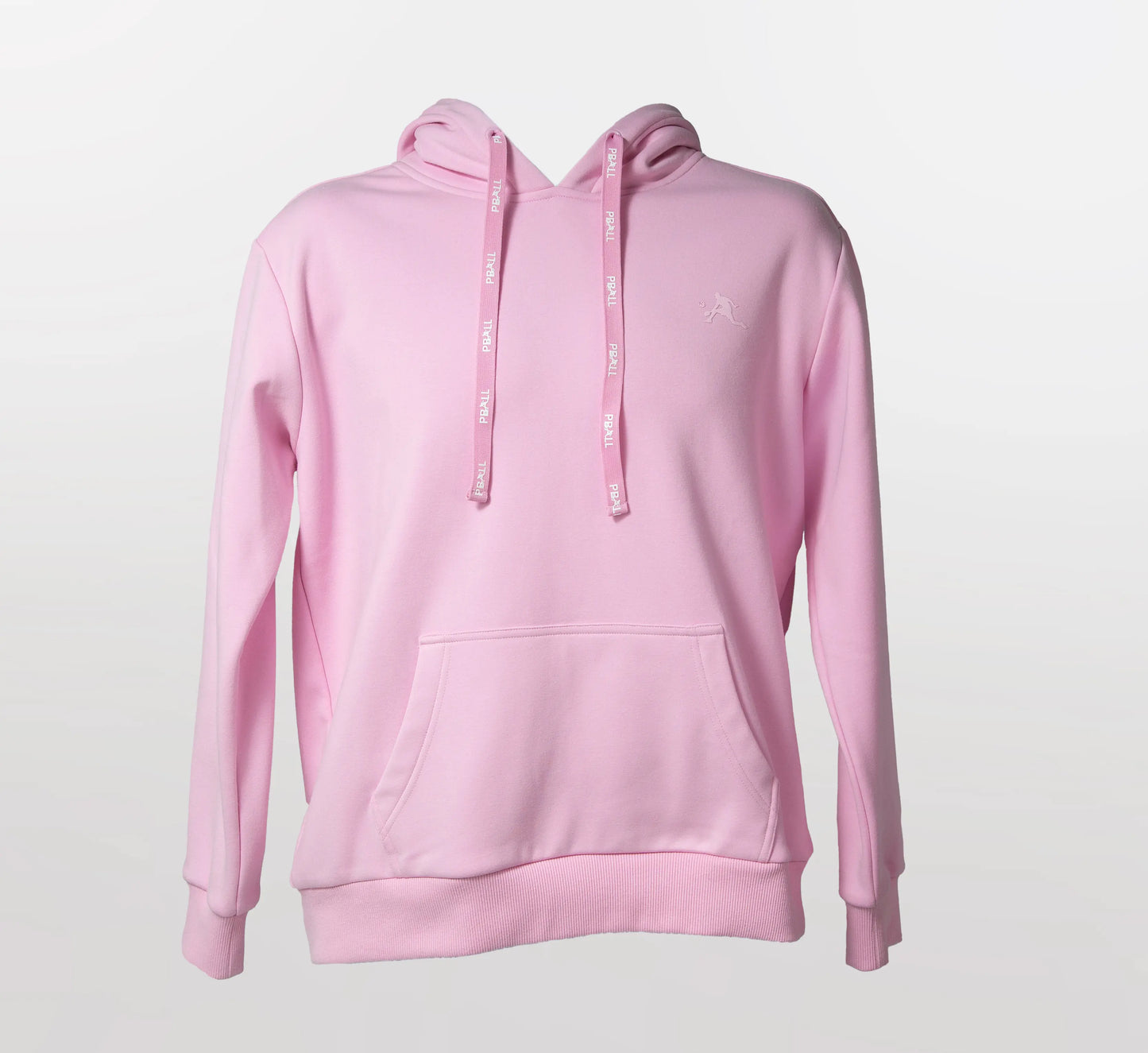 Pink hoodie on a light gray background Rose