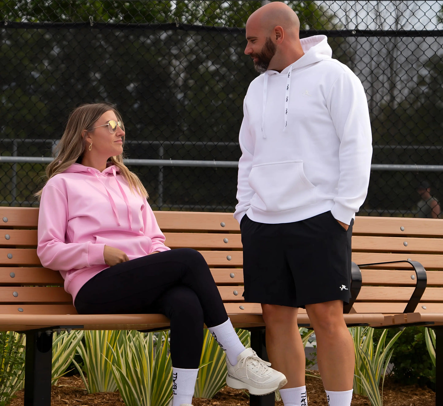 Hoodie blanc pickleball pour hommes – Chaleur & confort premium