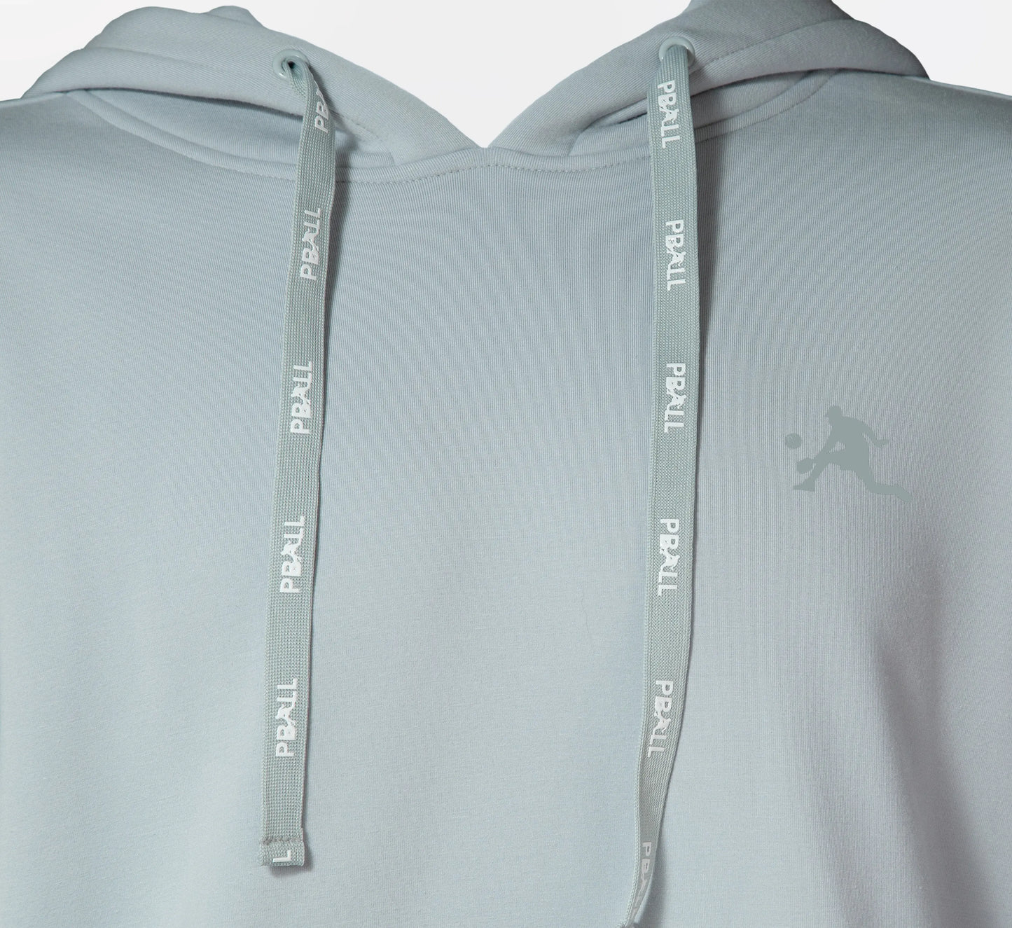 Light Grey hoodie with PBALL logo on a background Gris