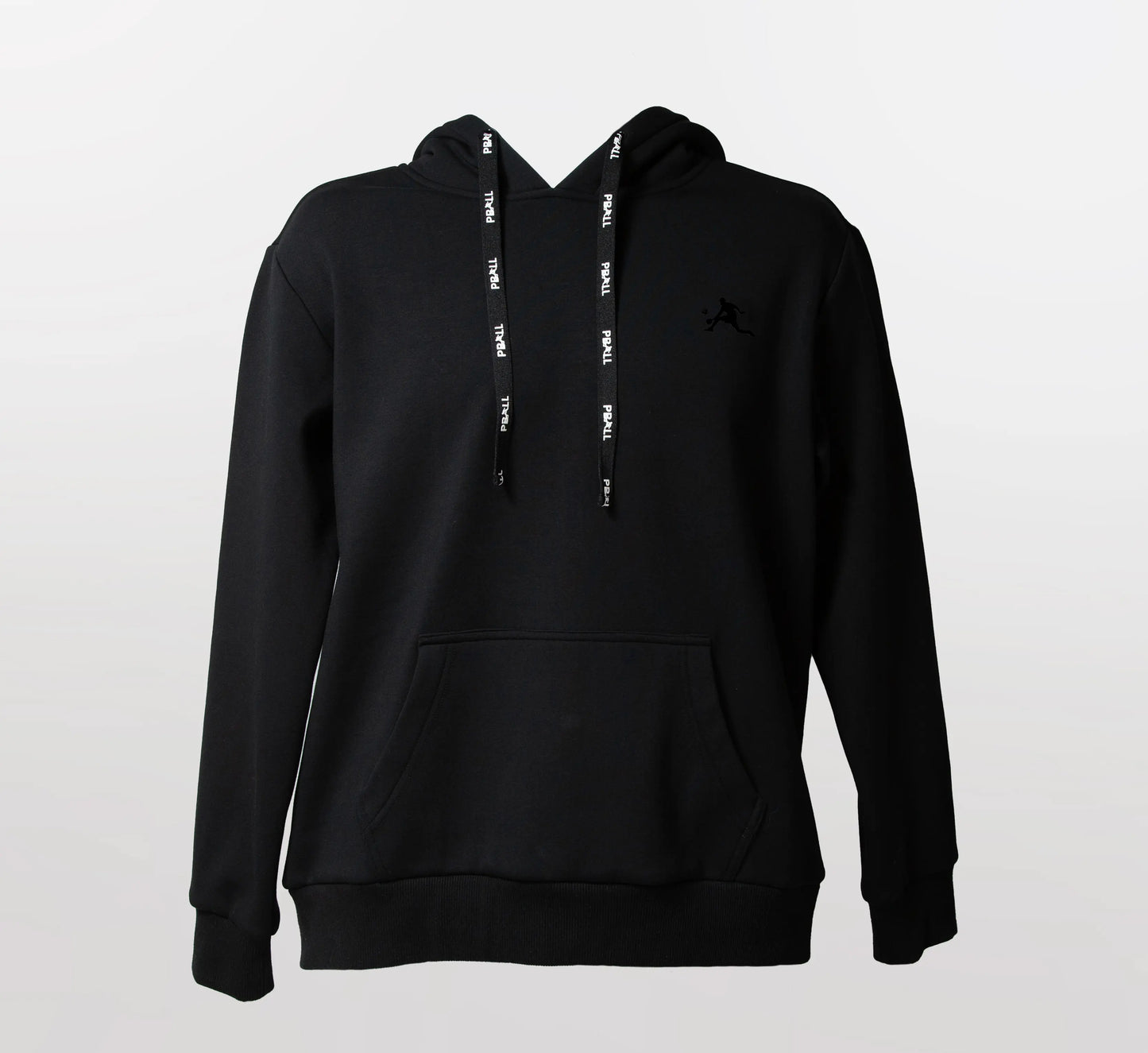 Black hoodie with PBALL logo on a light gray background Noir