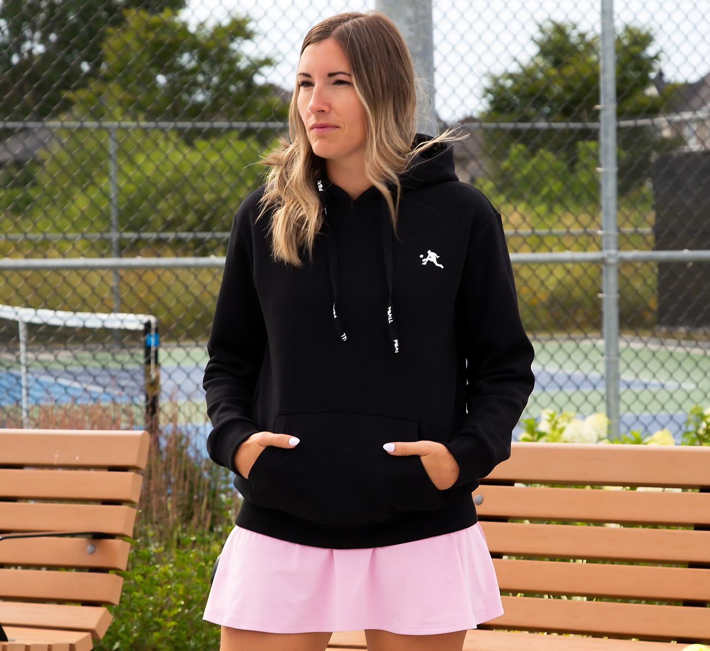 Black pickleball sport hoodie Noir