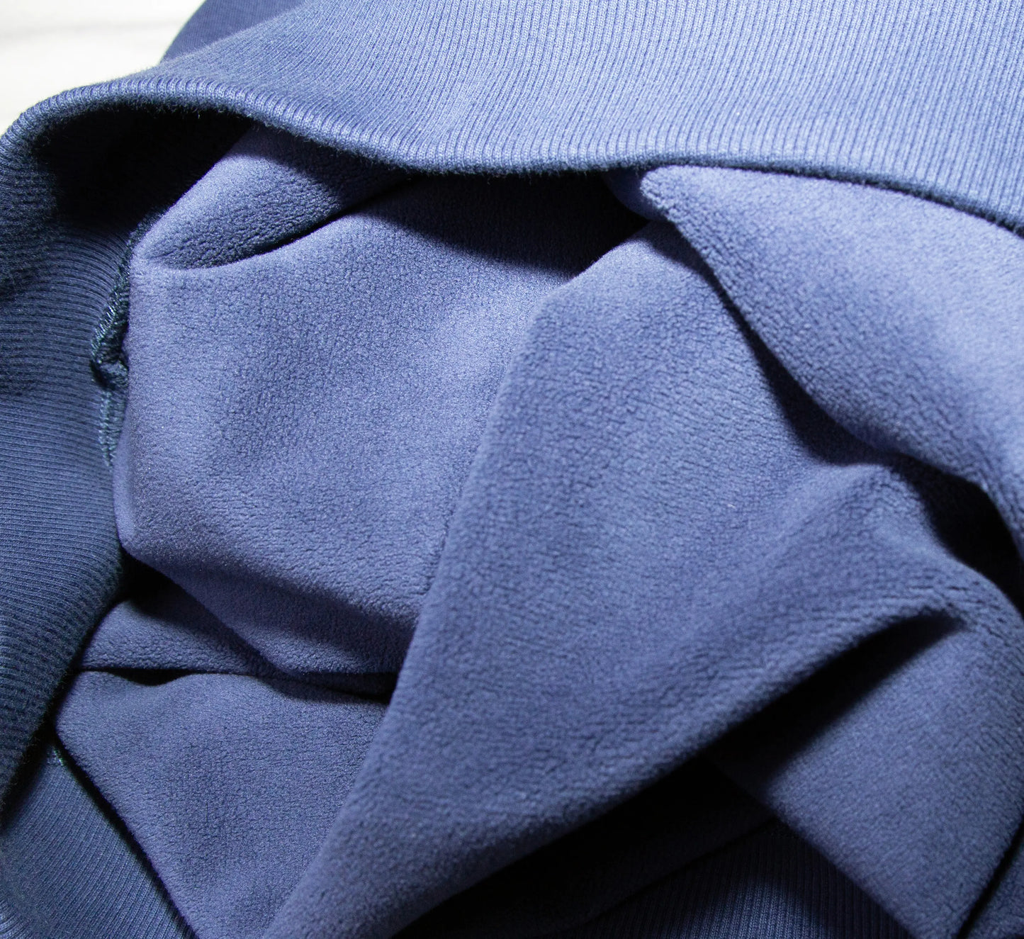 Close-up of a Blue hoodie fabric texture Bleu
