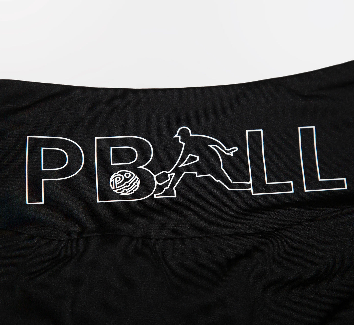 Black skirt with PBALL logo featuring a silhouette of a pickleball player Noir.