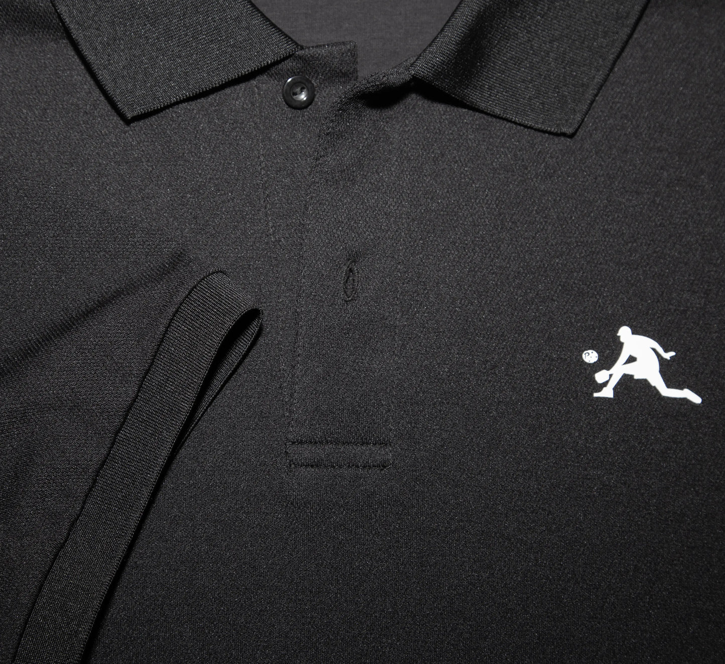 Black polo shirt with a white PBALL logo on the chest Noir