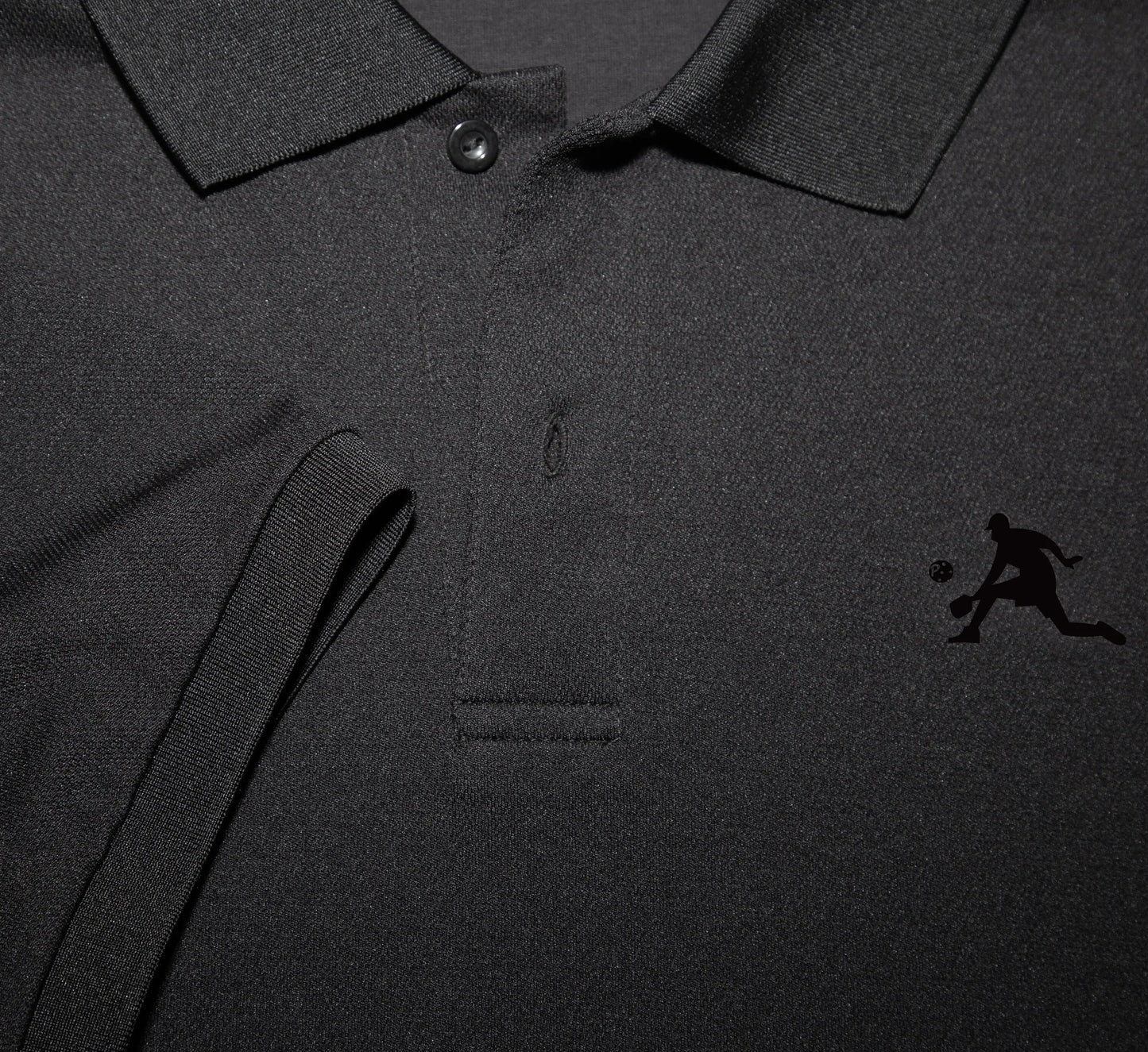 Black polo shirt with a small PBALL logo design on the chest Noir