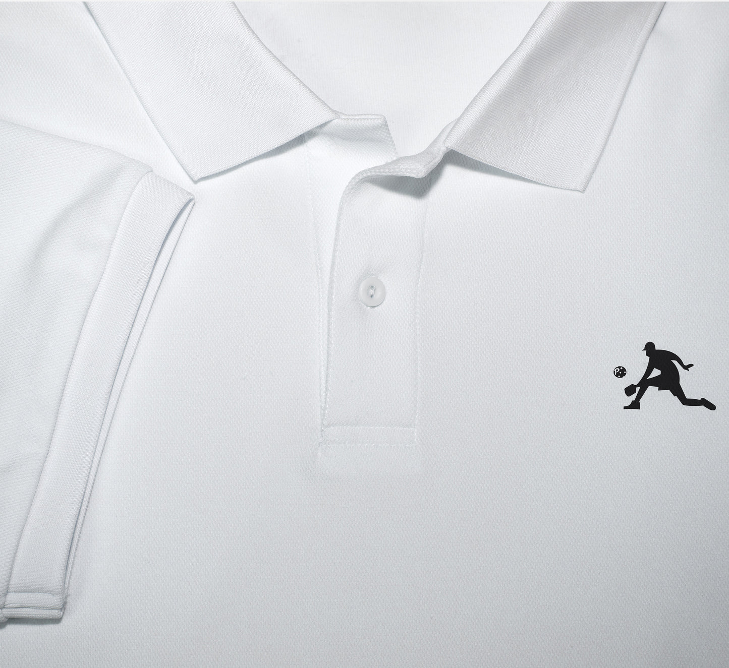 White chandail polo élégant sport pickleball hommes Blanc