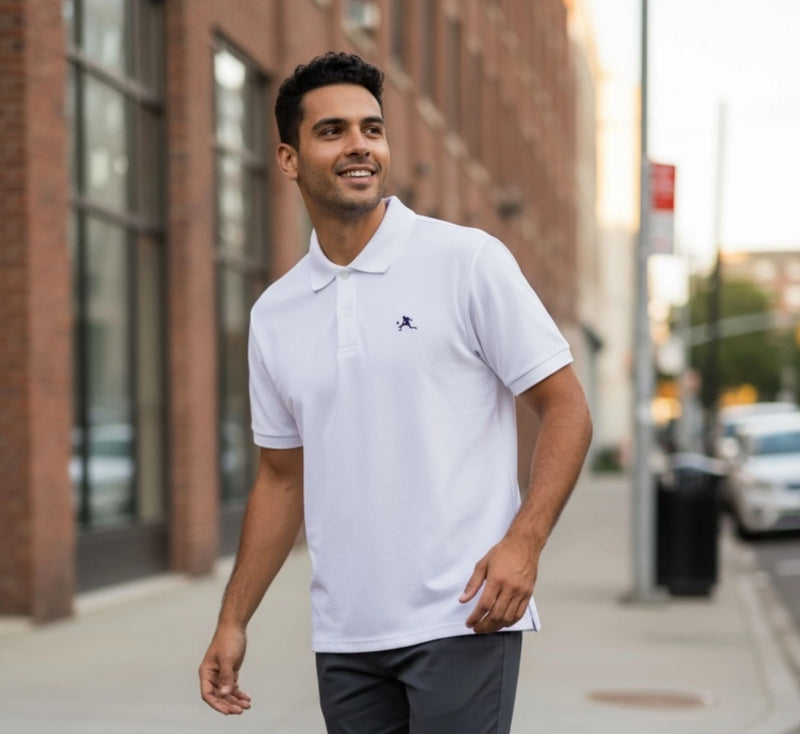 Polo blanc pickleball pour hommes – Élégance & performance