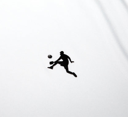 black silhouette of a pickleball player on a White background Blanc