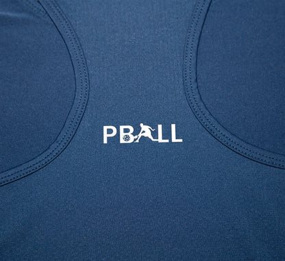 Blue sport performance pickleball mesh tank top Bleu