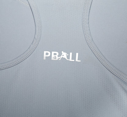 Grey sport performance pickleball mesh tank top Gris