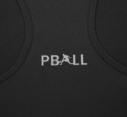 Black sport performance pickleball mesh tank top Noir