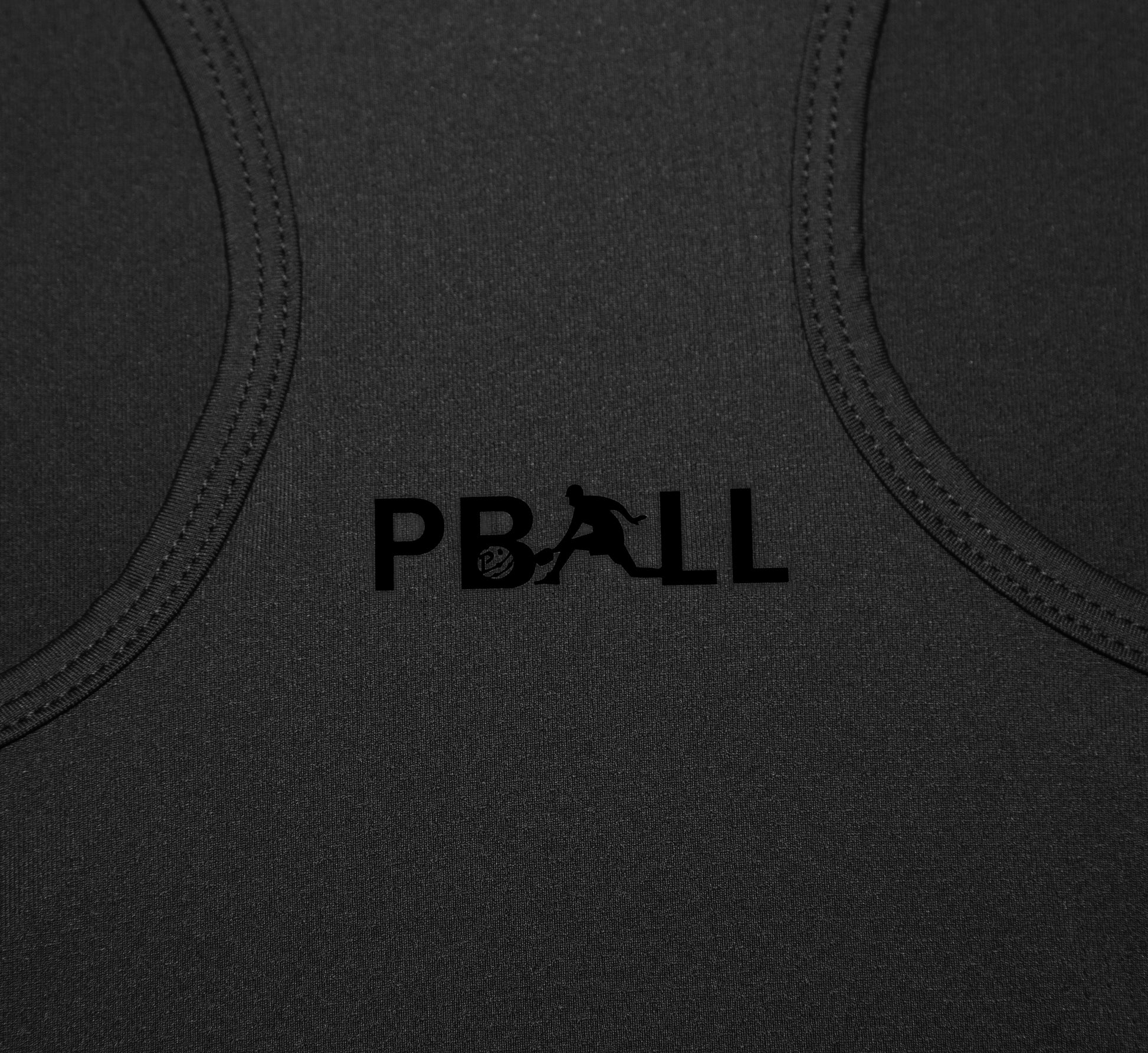 Black sport performance pickleball mesh tank top Noir