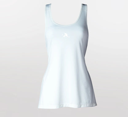 White tank top on a light gray background Blanc