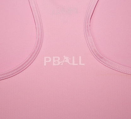 Close-up of a Pink tank top with PBall branding Rose