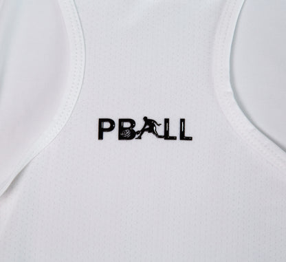 White sport performance pickleball mesh tank top Blanc
