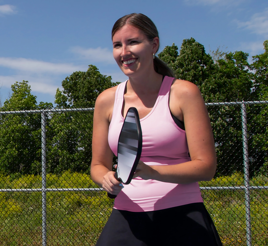 Pink sport performance pickleball mesh tank top Rose