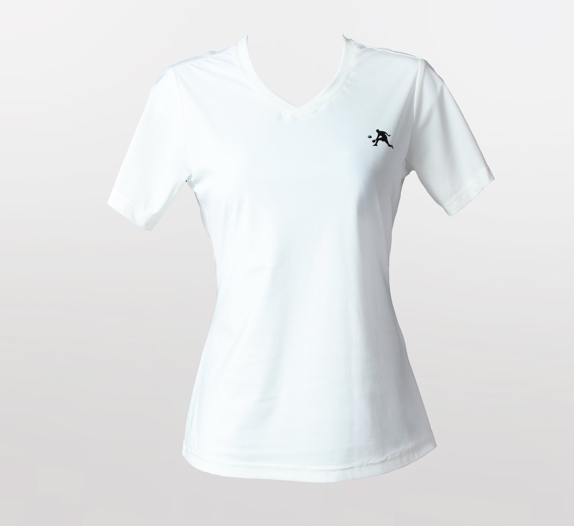 White quick dry cooling pickleball v-neck women t-shirt Blanc