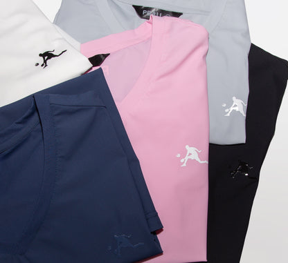 Quick-dry cooling effect V-neck T-Shirt with contrast PBALL logo