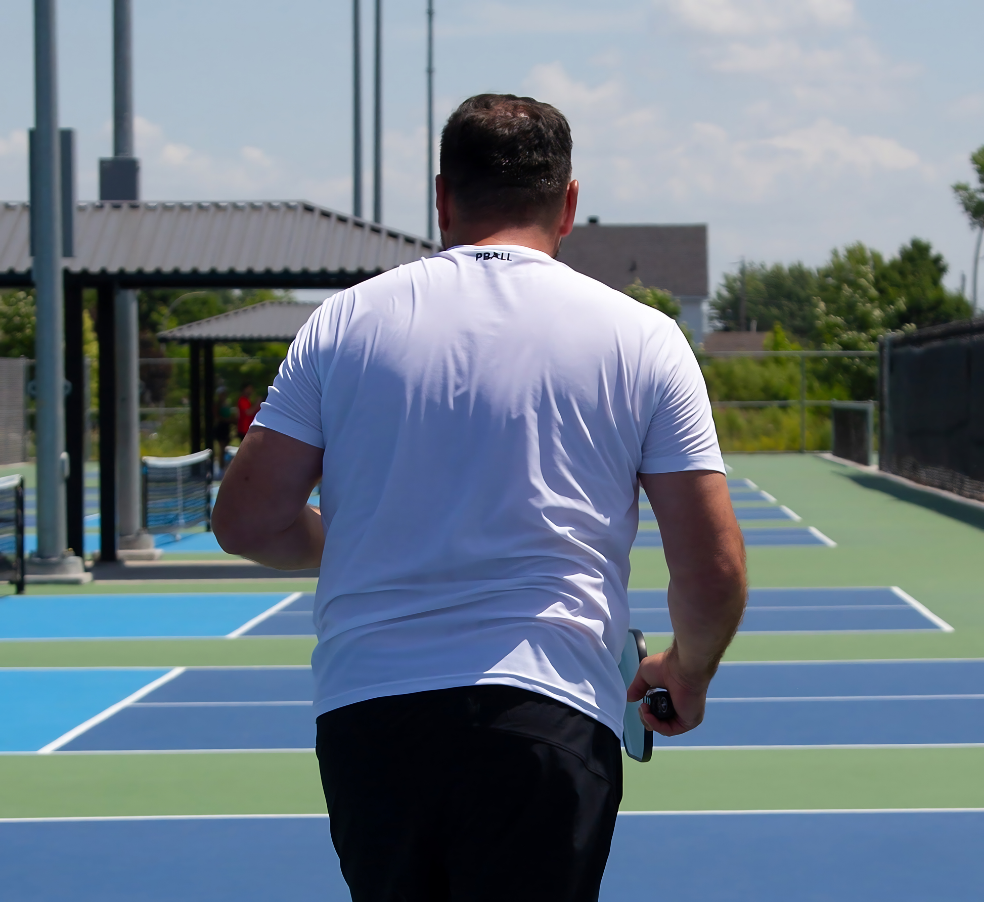 White t-shirt hommes pickleball rafraichissant séchage rapide Blanc
