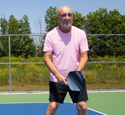 Pink quick dry cooling performance pickleball men t-shirt Rose