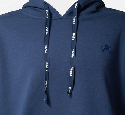 Blue hoodie with PBALL logo on a background Bleu