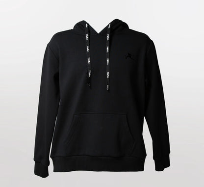 Black hoodie with PBALL logo on a light gray background Noir