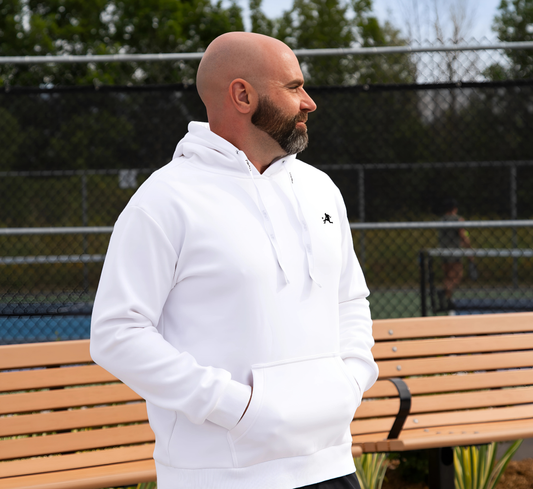 White pickleball sport hoodie Blanc