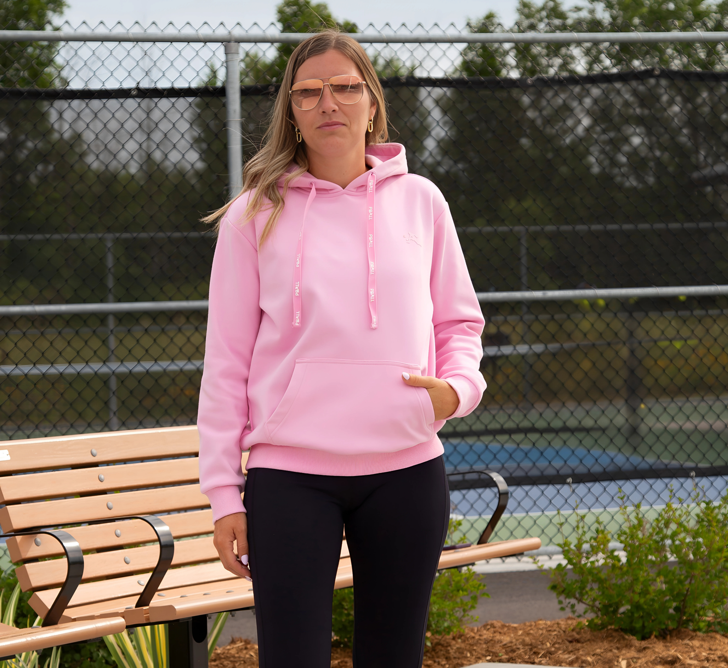 Pink Chandail capuchon sport pickleball Rose