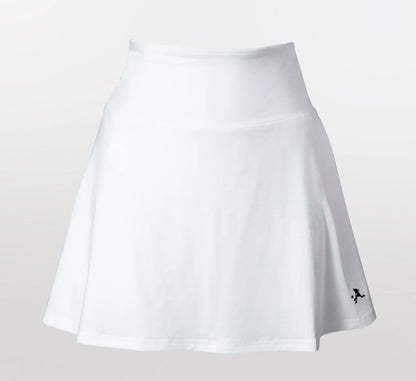 White skirt with a small black PBALL logo on a light gray background Blanc