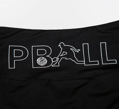Black skirt with PBALL logo featuring a silhouette of a pickleball player Noir.
