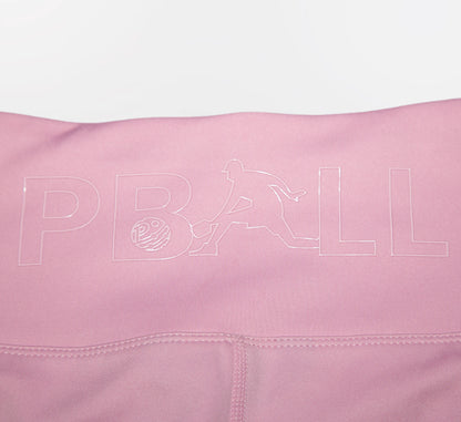Pink fabric with PBALL logo on a white background