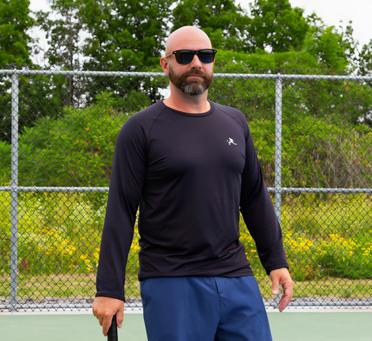 Black quick dry long sleeve pickleball shirt Noir