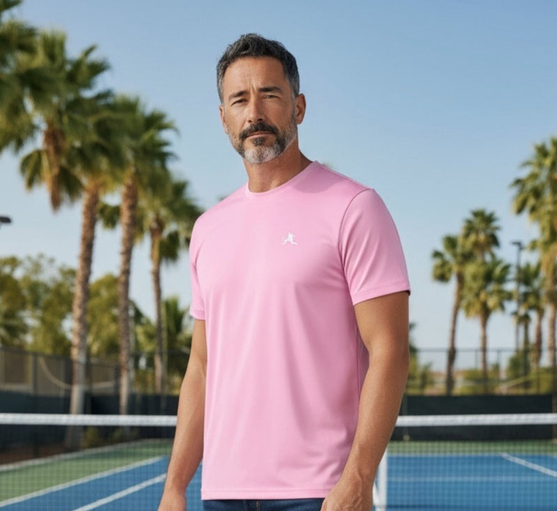 T-shirt rose pickleball pour hommes – Léger & respirant