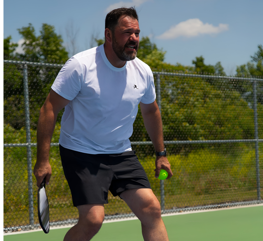 Black 2 in 1 sport performance men pickleball shorts Noir