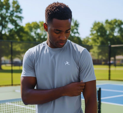 T-shirt gris pickleball pour hommes – Léger & respirant