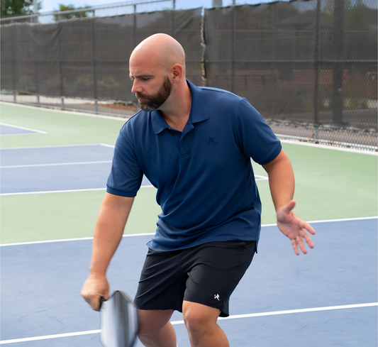 Blue stylish sport pickleball polo shirt Bleu