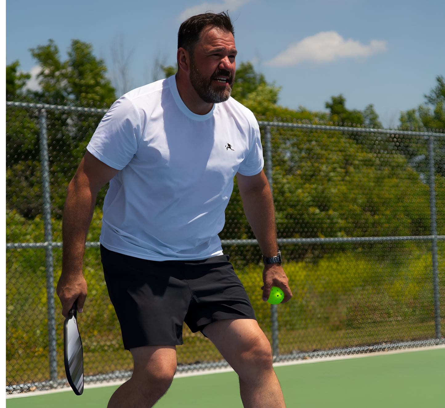 Black 2 in 1 sport performance men pickleball shorts Noir