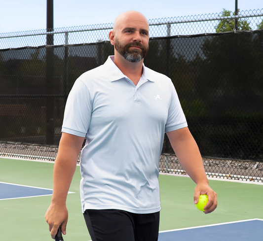 Grey stylish sport pickleball men polo shirt Gris