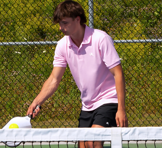 Pink stylish sport pickleball men polo shirt Rose