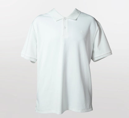 White polo shirt on a light gray background Blanc
