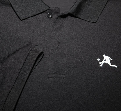 Black polo shirt with a white PBALL logo on the chest Noir