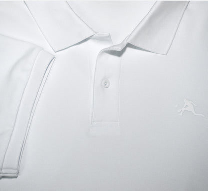 White chandail polo élégant sport pickleball hommes Blanc