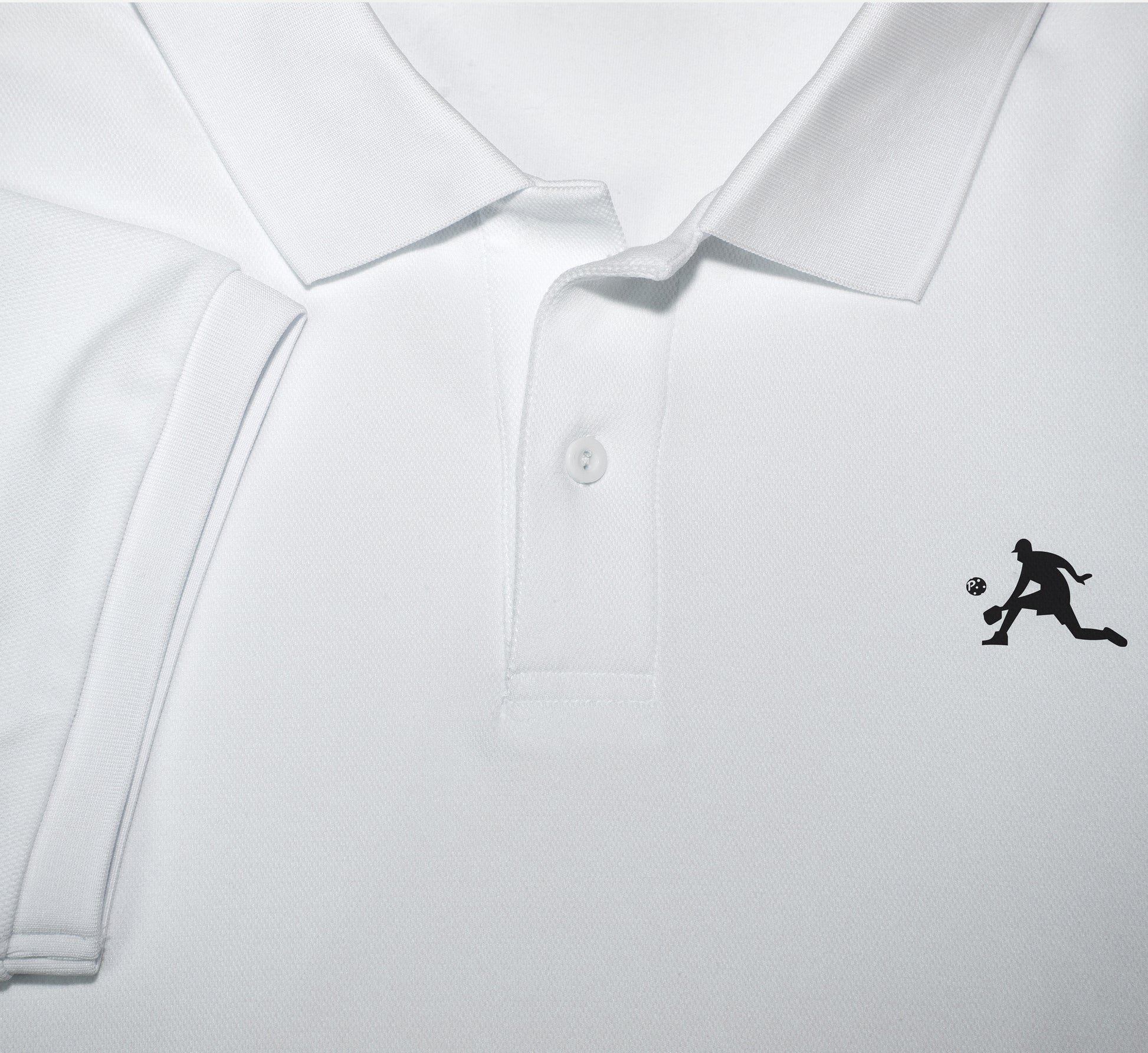 White chandail polo élégant sport pickleball hommes Blanc