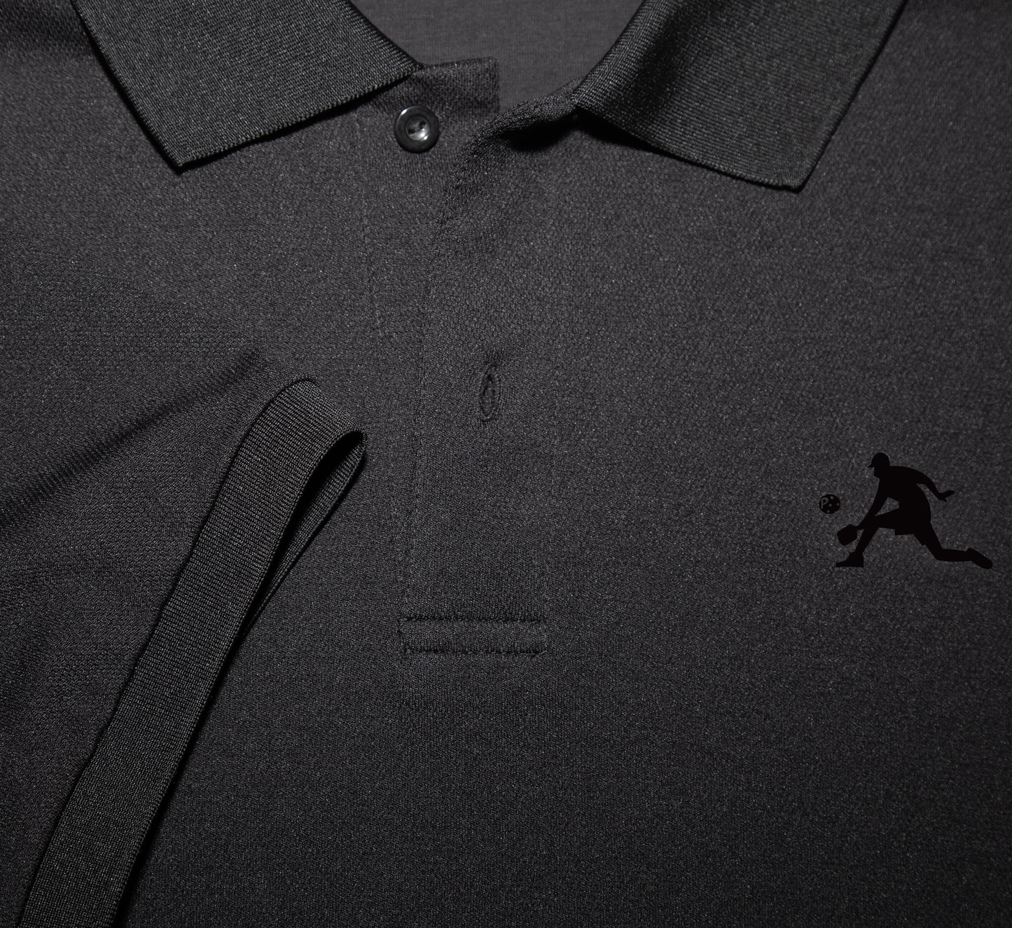 Black chandail polo élégant sport pickleball hommes Noir