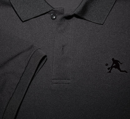 Black chandail polo élégant sport pickleball hommes Noir