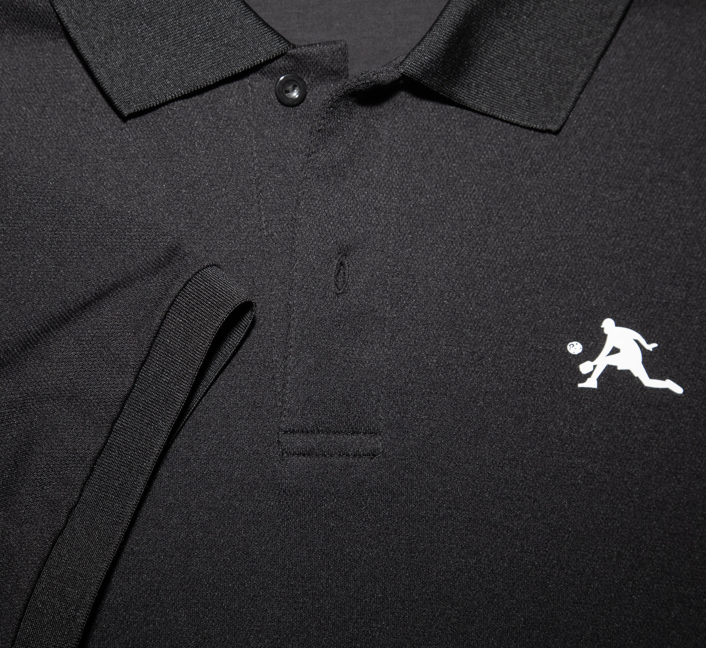 Black chandail polo élégant sport pickleball hommes Noir