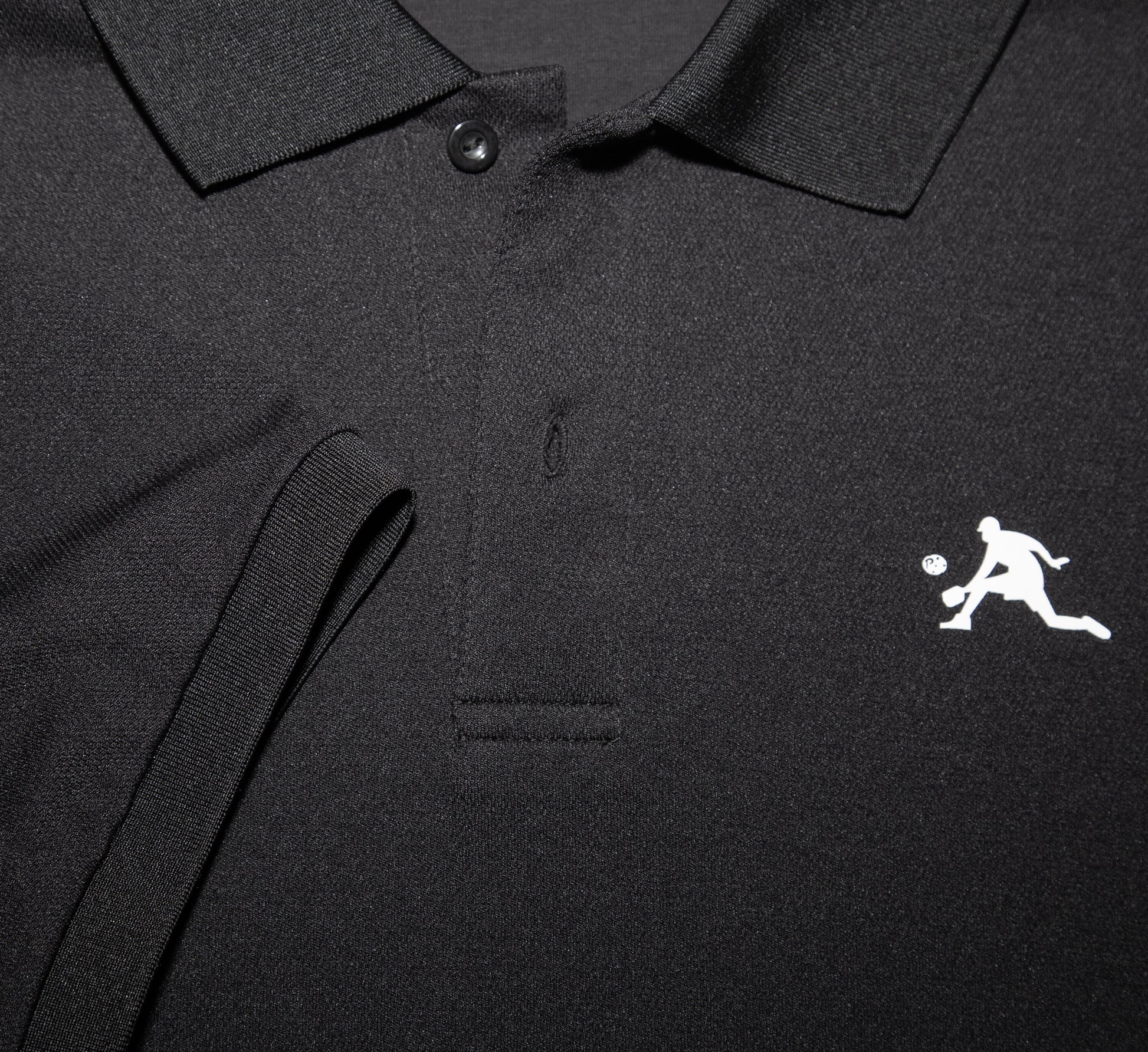 Black chandail polo élégant sport pickleball hommes Noir