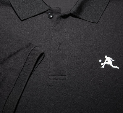 Black chandail polo élégant sport pickleball hommes Noir