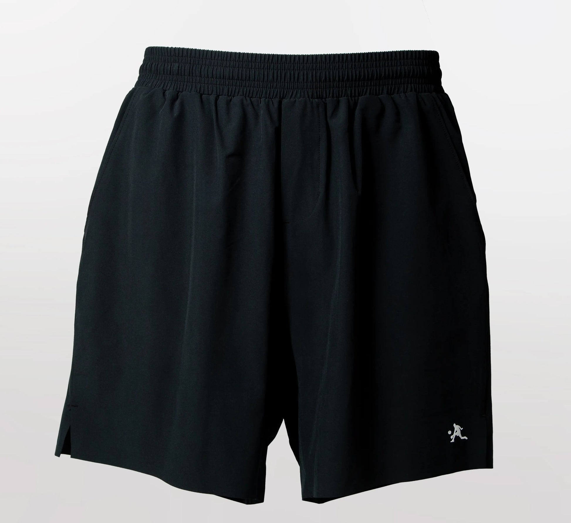 Black shorts with a small PBALL logo on a light gray background Noir